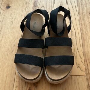 Black platform espadrille sandals